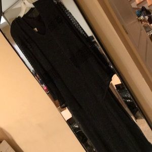 Black two piece crocheted gown